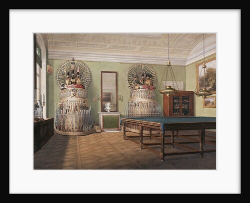 Interiors of the Winter Palace. The Billiard Room of Emperor Alexander II, Mid of the 19th cen by Eduard Hau