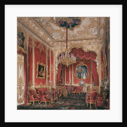 Interiors of the Winter Palace. The Boudoir of Empress Maria Alexandrovna, 1861 by Eduard Hau