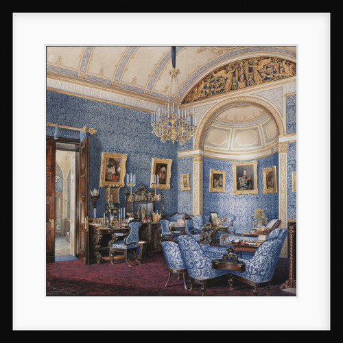 Interiors of the Winter Palace. The Boudoir of Empress Maria Alexandrovna, 1850s by Eduard Hau