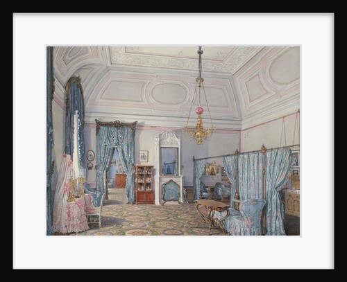 Interiors of the Winter Palace. The Fifth Reserved Apartment. The Bedroom of Grand Princess Maria Alexandrovna, 1873 by Eduard Hau