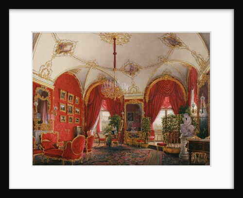 Interiors of the Winter Palace. The Fourth Reserved Apartment. The Corner Room, Mid of the 19th cen by Eduard Hau