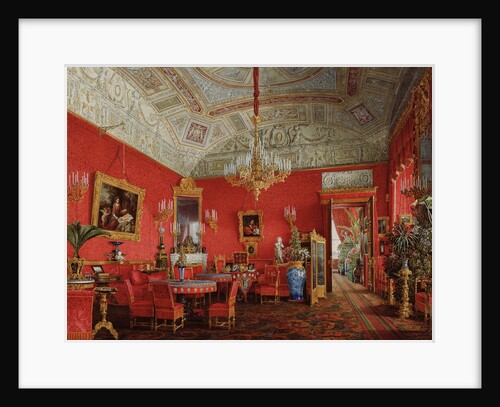 Interiors of the Winter Palace. The Large Drawing Room of Empress Alexandra Fyodorovna, 1858 by Eduard Hau