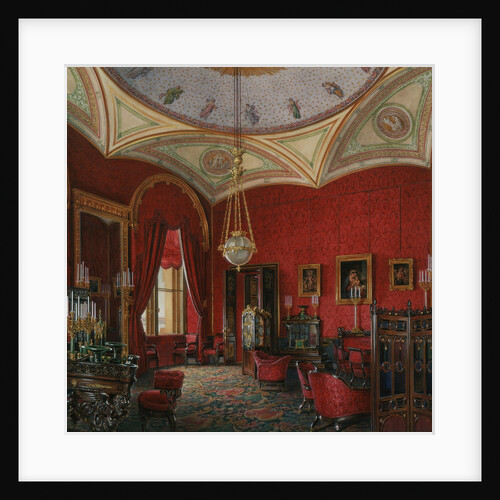 Interiors of the Winter Palace. The Study of Empress Alexandra Fyodorovna, Mid of the 19th cen by Eduard Hau