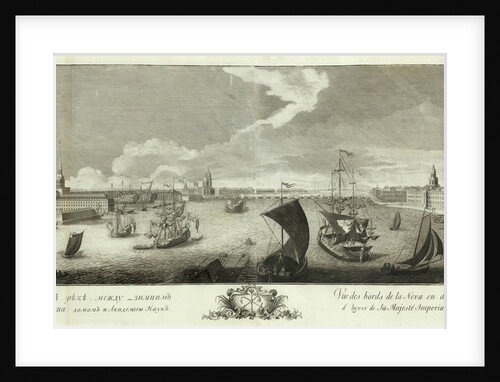 View of the Neva Downstream between the Winter Palace and the Academy of Sciences (Book to the 50th anniversary of St Petersburg, 1753 by Grigory Anikeevich Kachalov