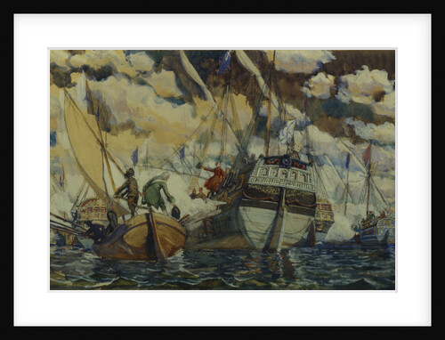 Peter I and Lefort. (The Fleet of Peter I on Lake Pleshcheyevo), 1927 by Dmitri Nikolayevich Kardovsky