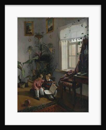 In the room. Young boys looking at book, 1854 by Ivan Phomich Khrutsky