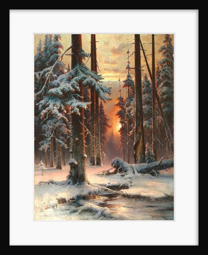 Winter Sunset in the Fir Forest, 1889 by Juli Julievich von Klever