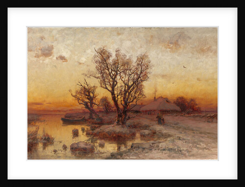 Sunset over a Ukrainian Hamlet, 1915 by Juli Julievich von Klever