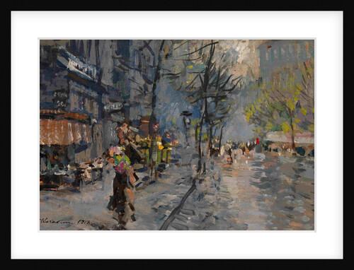 A Street in Paris, 1918 by Konstantin Alexeyevich Korovin