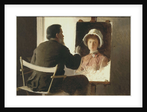 Kramskoy Painting a Portrait of his Daughter, 1884 by Ivan Nikolayevich Kramskoi