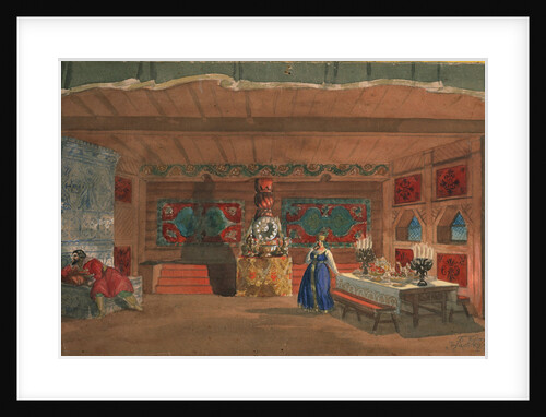 Stage design for the opera The Tsars Bride by N. Rimsky-Korsakov, 1920 by Boris Michaylovich Kustodiev