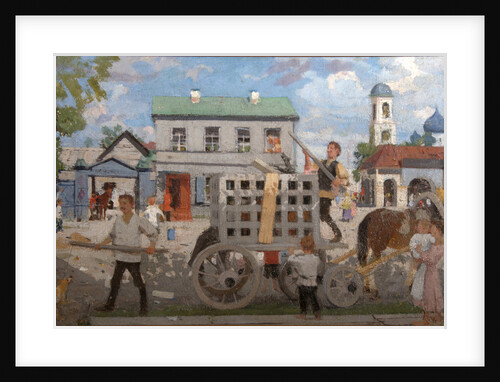Dog catchers, 1920s by Boris Michaylovich Kustodiev