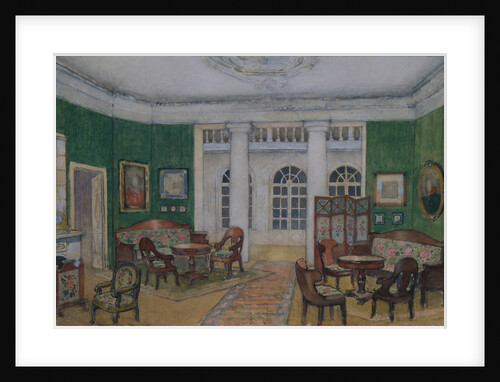 Stage design for the opera Eugene Onegin by P. Tchaikovsky, 1900s by Pyotr Borisovich Lambin
