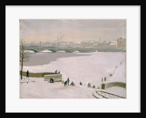 Crossing the frozen Neva River, 1935 by Nikolay Fyodorovich Lapshin