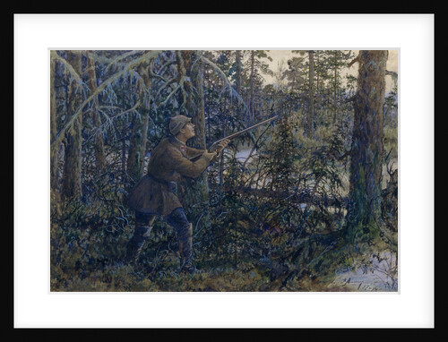 Capercaillie Hunting, 1937 by Ernest Ernestovich Lissner