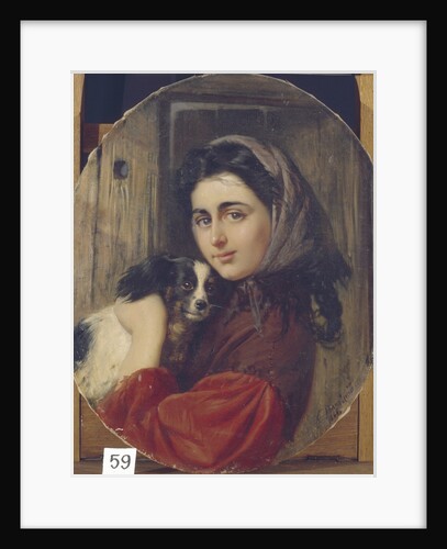 Girl With Small Dog by Konstantin Yegorovich Makovsky