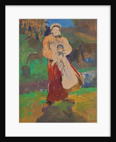 Mother and Child in Landscape by Filipp Andreyevich Malyavin