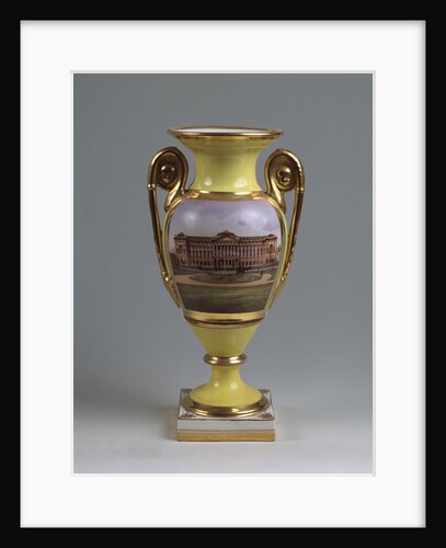Decorative vase with the view of the Smolny-Institute for noble girls, 1830-1840s by Master of the A. Popov Factory