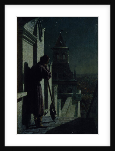 Strelets on the Moscow Kremlin tower at Moonlit Night, 1890s by Nikolai Sergeyevich Matveyev