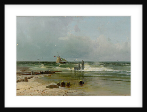 A Sailing boat by the beach, 1891 by Arseni Ivanovich Meshchersky