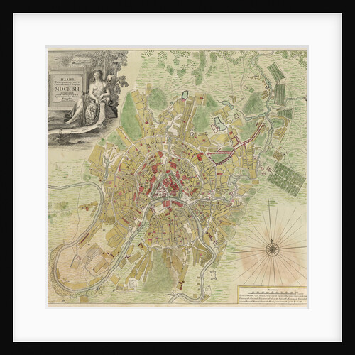 Map of Moscow, 1739 by Ivan Fyodorovich Michurin