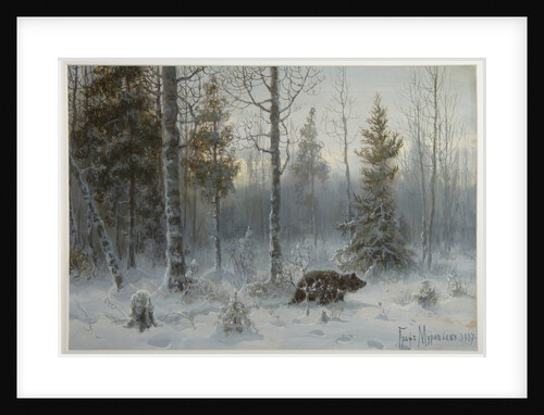 Bear in the winter forest, 1907 by Count Vladimir Leonidovich Muravyov