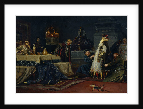 Fools coat. Boyar Druzhina Andreyevich Morozov before Ivan the Terrible, 1885 by Mikhail Vasilyevich Nesterov