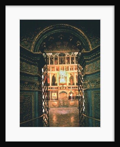 Interior with the iconostasis in the Annunciation Cathedral in the Moscow Kremlin, 14th-15th cen by Old Russian Architecture