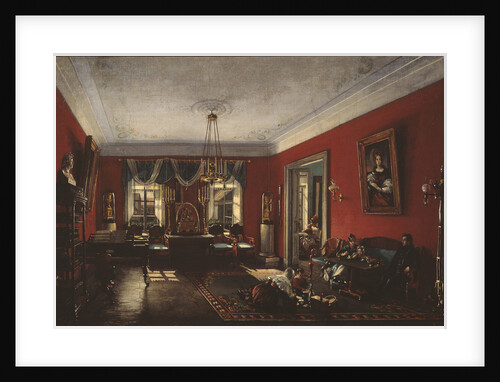The drawing room in the Nashchokin House in Moscow, Early 1840s by Nikolai Ivanovich Podklyuchnikov