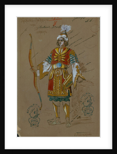Costume design for the opera Ruslan and Lyudmila by M. Glinka, 1885 by Evgeni Petrovich Ponomarev
