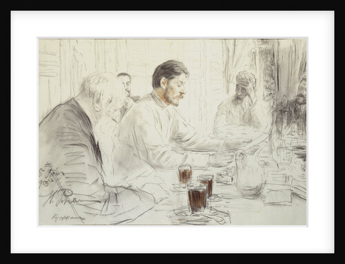 The author Maxim Gorky reads his poem Children of the sun, 1905 by Ilya Yefimovich Repin