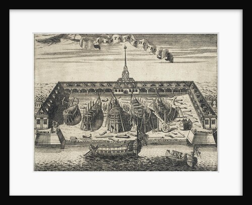 View of the Admiralty Shipyard in St. Peterburg, 1717 by Alexei Ivanovich Rostovtsev