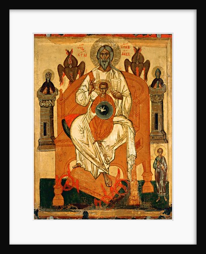 Trinity with the Saints, Early 15th cen by Russian icon