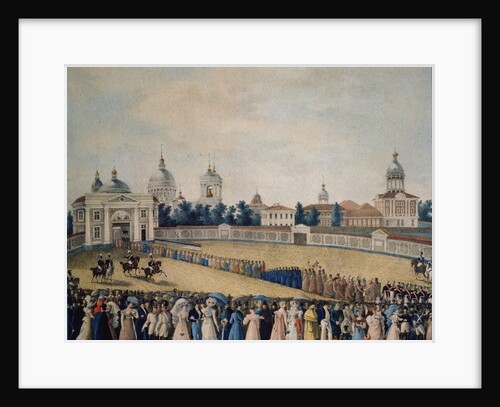 Visitation of Tsar Alexander I in the Alexander Nevsky Monastery, 1821 by Russian master