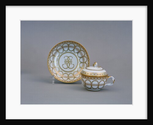 Cup and Saucer with the Monogram of Catherine II (Imperial Porcelain Factory), 1770-1780s by Russian master