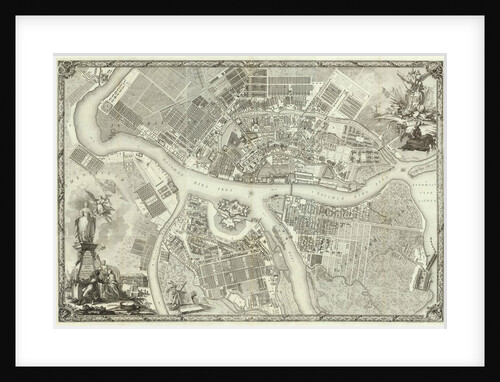 Map of Petersburg (Book to the 50th anniversary of the founding of St. Petersburg), 1753 by Russian Master