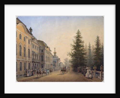 The main entrance of the Great palace in Peterhof, 1852 by Vasily Semyonovich Sadovnikov