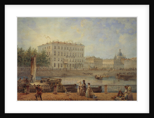 Saint Petersburg. View of the Fontanka River and the Derzhavin House, 1861 by Vasily Semyonovich Sadovnikov