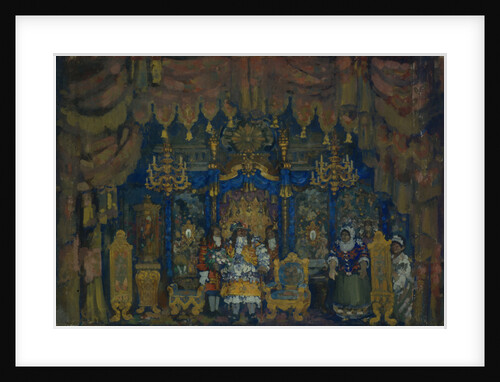 Jourdains Room. Stage design for the theatre play A Bourgeois as a Nobleman by J.-B. Moliere, 1911 by Nikolai Nikolayevich Sapunov