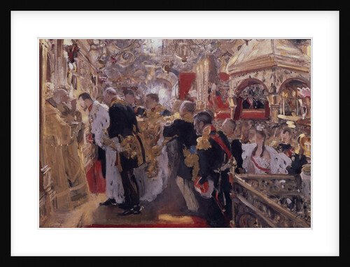The Coronation of Emperor Nicholas II in the Assumption Cathedral, 1896 by Valentin Alexandrovich Serov