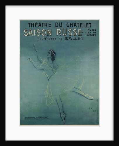 Advertising Poster for the Ballet dancer Anna Pavlova in the ballet Les sylphides by F. Chopin, 1909 by Valentin Alexandrovich Serov