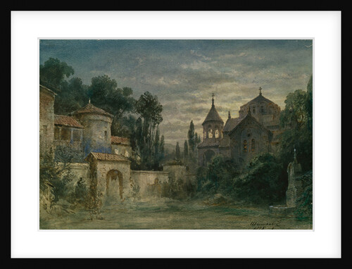 Stage design for the opera The Force of Destiny by G. Verdi, 1875 by Matvei Andreyevich Shishkov