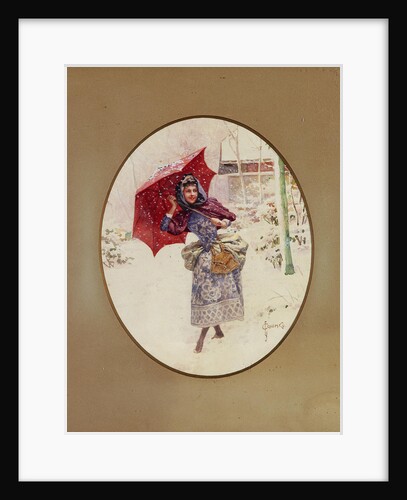 Women walk through the snow, c. 1900 by Sergei Sergeyevich Solomko