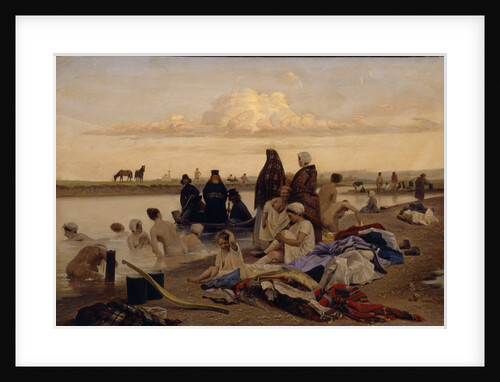 Monks. Wrongly stranded, 1870s by Lev Grigoryevich Solovyev