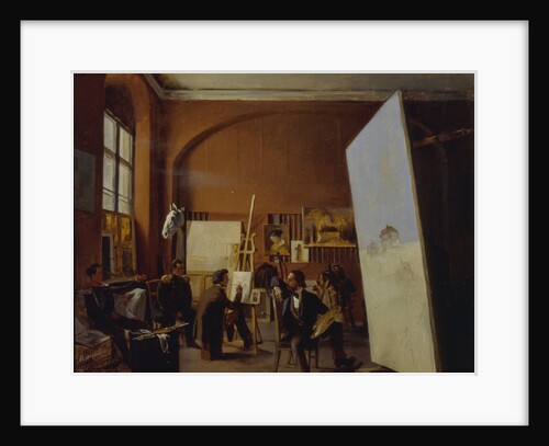Studio of the painter Count Vasily Maksutov, 1858 by Yevgraf Semyonovich Sorokin