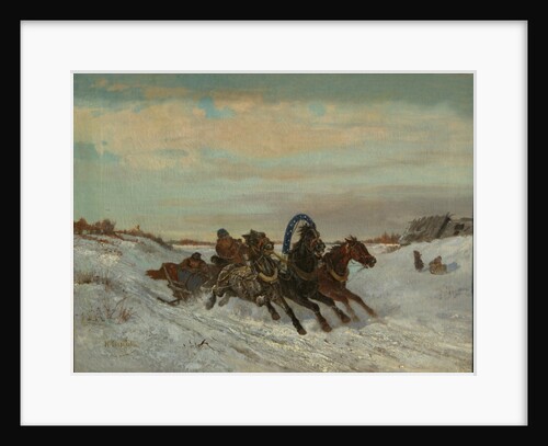 Troika on a Winter Road, End 1860s-Early 1870s by Nikolai Yegorovich Sverchkov