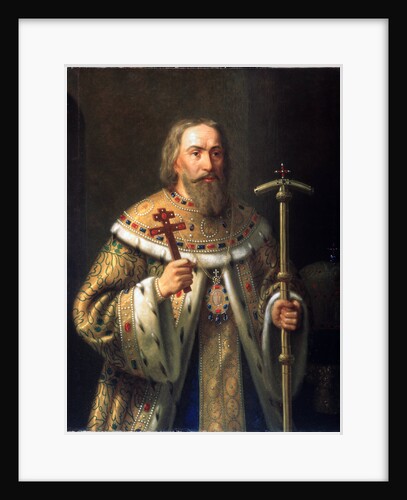 Portrait of Patriarch Filaret of Moscow (Fyodor Nikitich Romanov), Mid of the 19th cen by Nikanor Leontievich Tiutriumov
