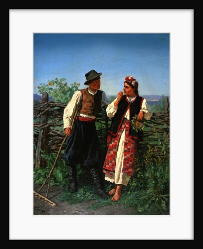 At the Wattle-fence, 1863 by Konstantin Alexandrovich Trutovsky
