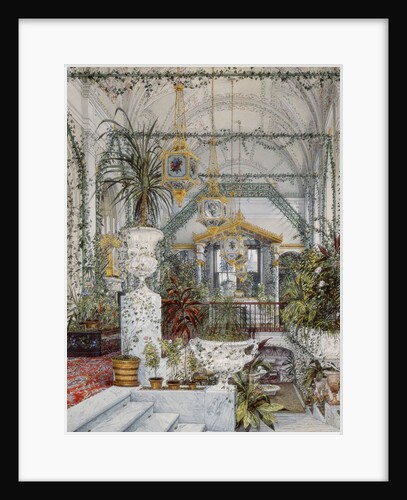 Interiors of the Winter Palace. The Winter Garden of Empress Alexandra Fyodorovna, 1860s by Konstantin Andreyevich Ukhtomsky