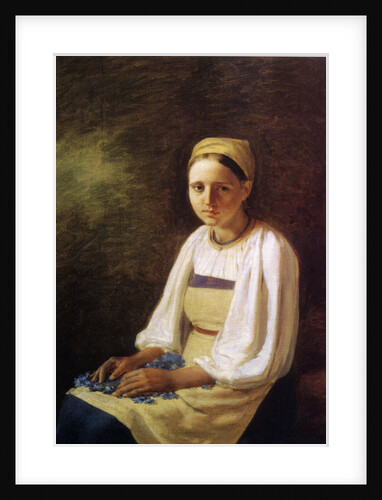 A Peasant Girl with cornflowers, 1820s by Alexei Gavrilovich Venetsianov